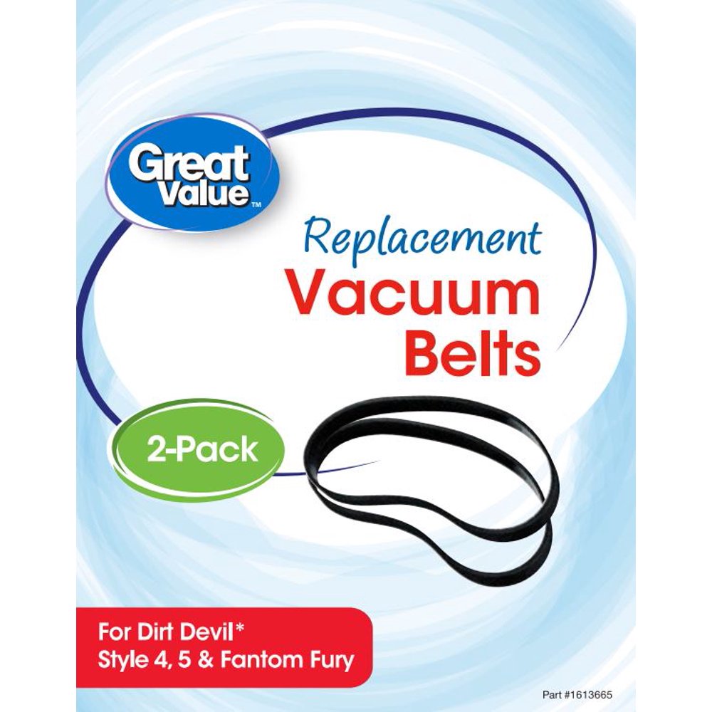 Great Value Replacement Vacuum Belts, For Dirt Devil Style 4, 5, and