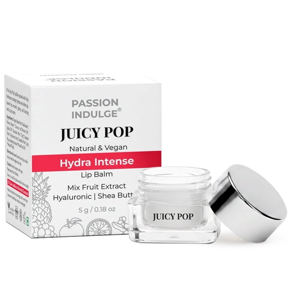 Passion Indulge Juicy Pop Lip Balm with Hyaluronic Acid | 24-Hour Moisturizing & Nourishing Care for Dry & Chapped Lips | Shea Butter & Mixed Fruit Extracts, 5g