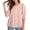 Pink, variant on Cute Tops for Women Summer Teen 3/4 Sleeve Crew Neck Circle Tops - Side Pocket for Boho Pink S
