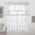 thumbnail image 7 of EastVita 2PCS Linen Textured Translucent Sheer Tiers Embroidered Leaves Pattern Small Window Panel Drapes for Kitchen/Cafe, 7 of 7