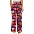 thumbnail image 6 of Valentines Day Pajama Pants For Women Trendy Heart Printed Loose Pants Wide Leg Comfy Soft Plus Size Sleeping Pants Multicolor XXL, 6 of 6