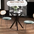 thumbnail image 4 of HOMCOM Dining Table Round Kitchen Table w/ Steel Legs for Dining Room, 4 of 10