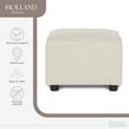 thumbnail image 4 of Evolur Holland Upholstered Ottoman, Modern Design In Thunder, 4 of 6