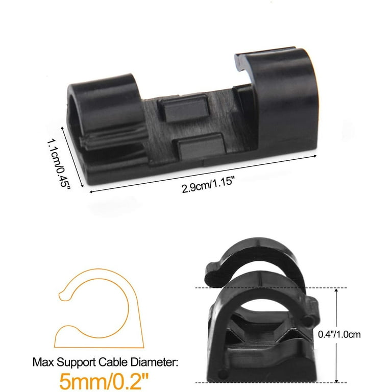 Small self adhesive 2024 cable clips black