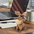 thumbnail image 4 of Moose with Metal Glasses Figurine – Handcrafted Resin Wildlife Sculpture – Tabletop Décor for Cabin, Lodge, or Home – Charming Nature-Inspired Accent and Fun Gift for Animal Lovers, 4 of 9