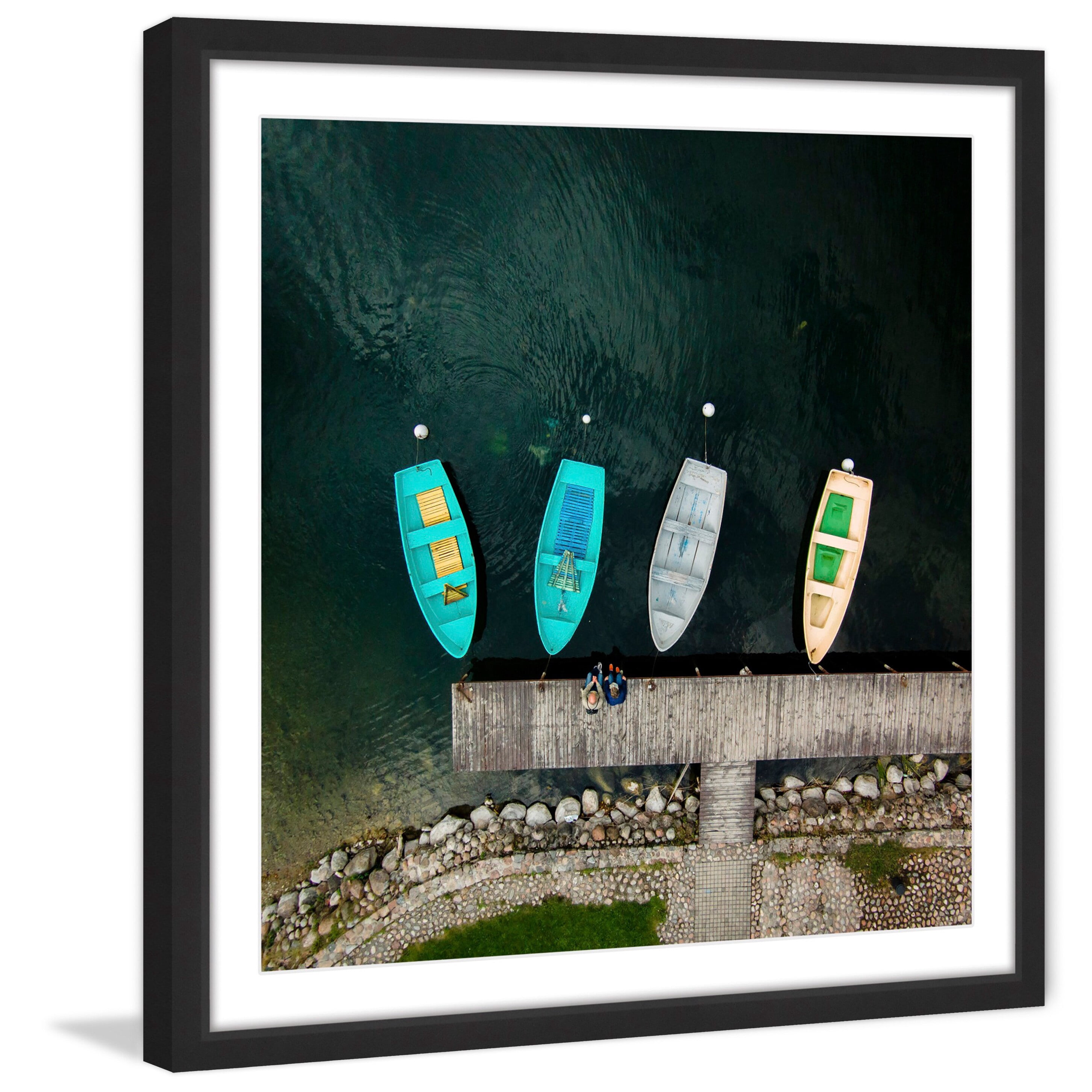 Marmont Hill "Four Boats" by Karolis Janulis Framed Painting Print