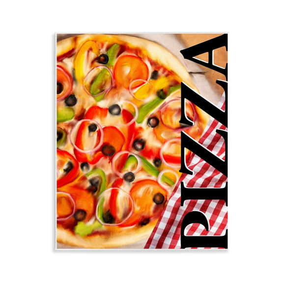 Stupell Industries Gourmet Traditional Pizza Food & Beverage Painting Unframed Art Print Wall Art, 11 x 14