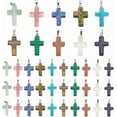 thumbnail image 6 of DIY 50pcs Stone Cross Charms 10 Color Gemstone Pendants Cross Quartz Crystal Chakra Charms for Easter Valentine Eid Mubarak Ramadan Decoration Necklace Earring Bracelet Jewelry Making DIY, 6 of 9