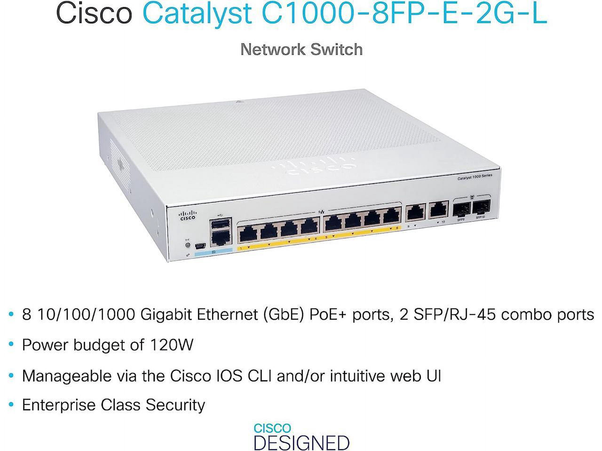 Cisco Catalyst 1000-8FP-E-2G-L - switch - 8 ports - managed - rac (C1000-8FP-E-2G-L)