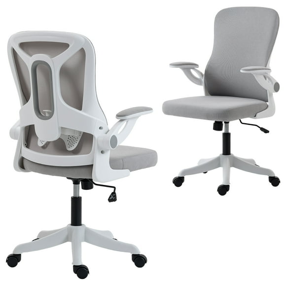 HOMCOM Ergonomic Office Chair, Desk Chair with Lumbar Support, Grey