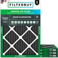 thumbnail image 1 of Filterbuy 20x21.5x1 MERV 8 (MPR 600) Odor Eliminator, Pleated HVAC AC Furnace Air Filters (4-Pack), 1 of 8