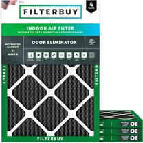 Filterbuy 20x21.5x1 MERV 8 Odor Eliminator, Pleated HVAC AC Furnace Air Filters (4-Pack)