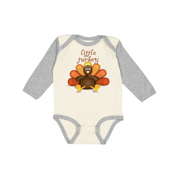 Inktastic Little Turkey Boys or Girls Long Sleeve Baby Bodysuit