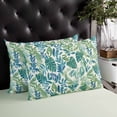 thumbnail image 4 of Palm Leaves Throw Pillow Cover 20 x 26 Inch Decorative Pillow Cover Green Blue Tropical Plants Summer Country Lumbar Pillowcase Seasonal Rectangle Cushion Case for Couch Sofa Bed Living Room, 4 of 7