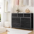 thumbnail image 1 of 45-pulgada moderno cómoda mesa de TV - entertainment center con 10 cajones para almacenamiento. ideal para para dormitorio, sala de estar, closet, o entrada (negra willow), 1 of 8