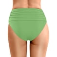 thumbnail image 3 of MIASHUI High Waist Women's Solid Color Bikini Bottoms Swim Briefs High Cut Full Coverage Bathing Suit Bottom For Beach Yoga Green,XXL, 3 of 5