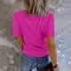 thumbnail image 3 of Tops de Color Sólido para las Mujeres, Manga Corta con Cuello en V Suéter Blusa de Moda para Ocasional, Fiesta Y Trabajo, 3 of 7