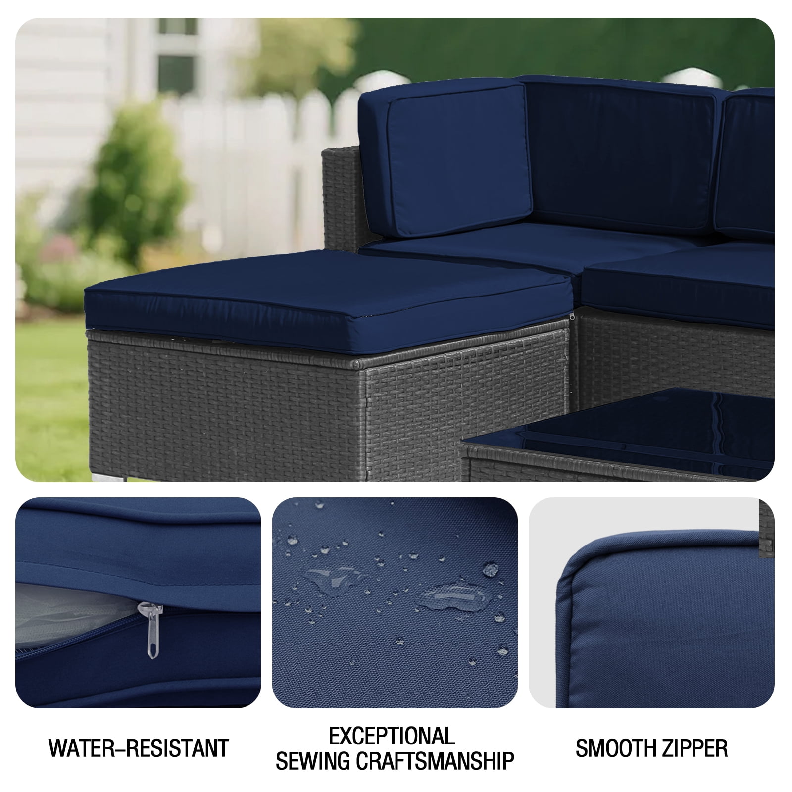 FKS LIFE Outdoor Cushions Covers Patio Sofa Washable Cushions Cover Furniture Cushion Slipcovers Sets (11 Pack)