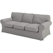 The Heavy Duty Cotton Ektorp 3.5 Seat Width: 98" (Not Regular 3 Seat) Sofa Cover Replacement is Compatible to IKEA Ektorp Three and Half Sofa (Light Gray)