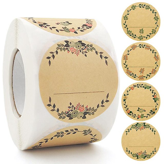 500 Pieces Kraft Paper Stickers, Self-adhesive Labels 5 Cm, Jam Jar Stickers zhangyuxiang LED