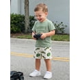 thumbnail image 5 of BemeyourBBs Toddler Boy Summer Clothes Infant Baby Boys Fishing Outfit Daddy's Fishing Buddy Letter Print Short Sleeve T Shirt and Pockets Shorts Set Toddler Baby Boys Summer 2 Piece Outfit, 5 of 9
