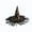 Black, variant on Tuscom Black Witch Hat Gold Print Fringe Halloween Costume Accessory Pointed Wizard Hat Adult Role Play Party
