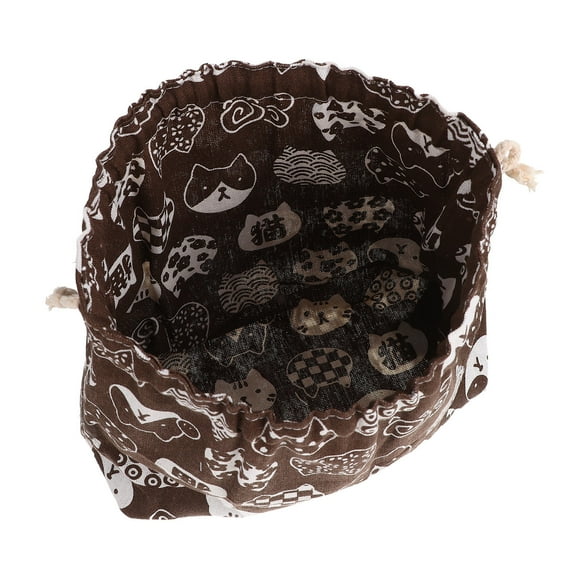 MERRYHAPY Cotton Linen Bento Lunch Bag, Multi-Purpose Food Storage Bag, and Stylish Coffee Color