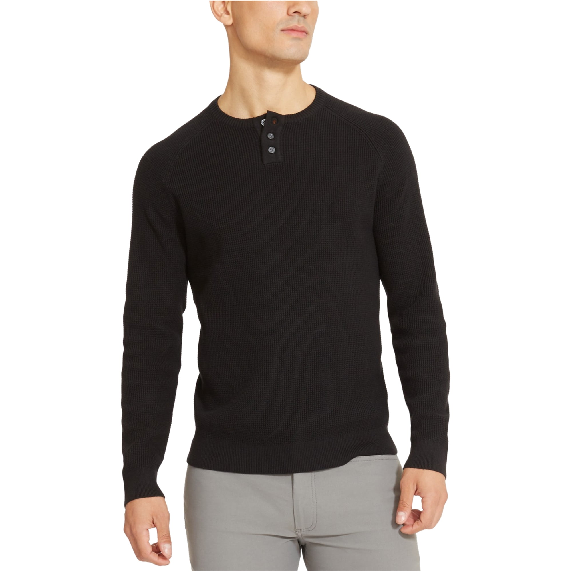 black henley sweater