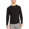 thumbnail image 2 of Kenneth Cole Suéter Waffle Henley para hombre, negro, pequeño Kenneth Cole henley, 2 of 2