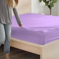 thumbnail image 4 of DNG Creations Zipper Fitted Sheet 15 Inch Deep Pocket ( Includes - 2 Sheet has Zipper & 1 Fitted Sheet Base ) - Queen (60x80) Size 100% Egyptian Cotton ( Solid Lilac Colour ), 4 of 9