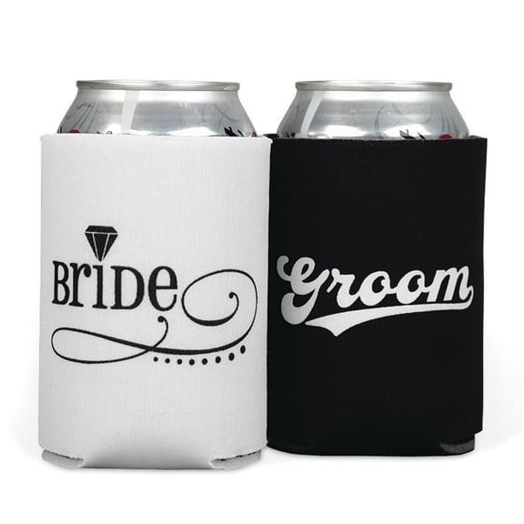 Hortense B. Hewitt Hortense B Hewitt Bride and Groom Wedding Can Coolers, white
