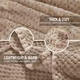 thumbnail image 5 of Exclusivo Mezcla Waffle Textured Extra Large Fleece Blanket, Super Soft and Warm Throw Blanket for Couch, Sofa and Bed (Camel, 50"x70")-Cozy, Fuzzy and Lightweight, 5 of 7