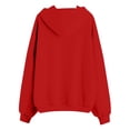 thumbnail image 4 of Girls Solid Zip Up Hoodie Jacket Raglan Long Sleeve Hooded Sweatshirt Coat Casual Soft Outerwear for Kids Back to School Autumn Winter Outdoor Daily Wear(Red,12-13 Years), 4 of 6