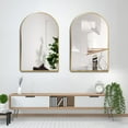 thumbnail image 3 of KOSSMAI Arch Wall Mirror with Metal Frame 24"X36" For Bathroom, Dining Room, Living Room, Entry Gold, 3 of 5