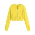 thumbnail image 2 of Kaemgyyd Womens Zip up Hoodies Long Sleeve Cropped Sweatshirts Plus Size Jackets Fall Outfits Casual Solid Color Tops with Pockets, 2 of 4