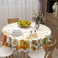 thumbnail image 5 of Fall Round Tablecloth, Harvest Table Cloth 60 inch, Halloween Table Cover for Fall Picnic and Thanksgiving Party, Maple Leaves and Pumpkin Decorations, 5 of 6