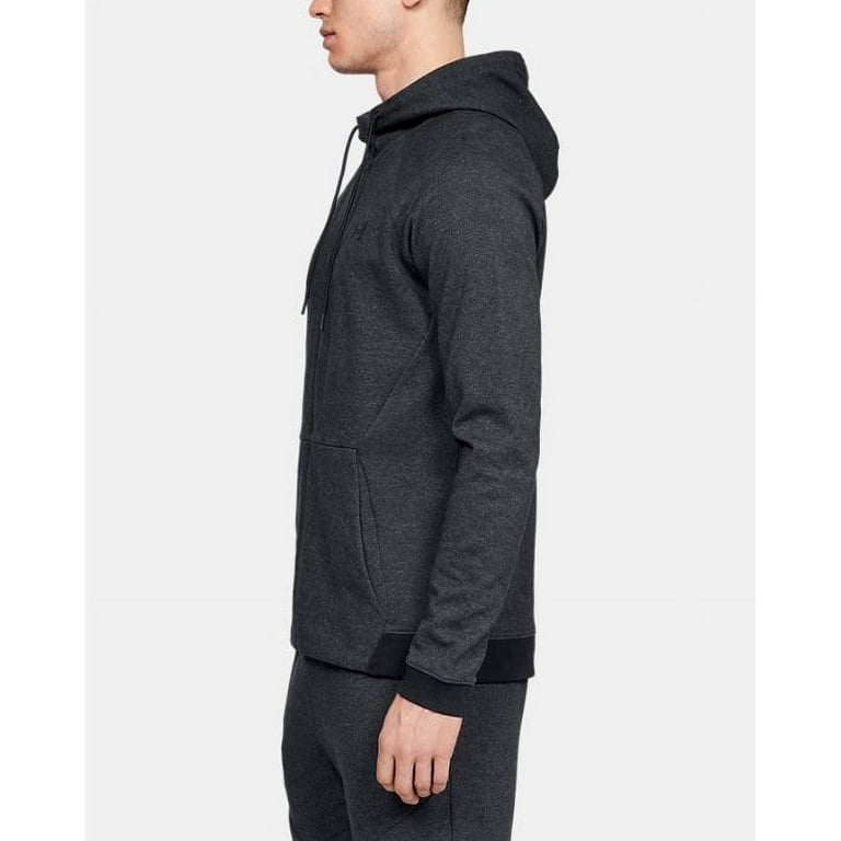 Under Armour Men s Black Double Knit Full Zip Slim Fit Sweatshirt