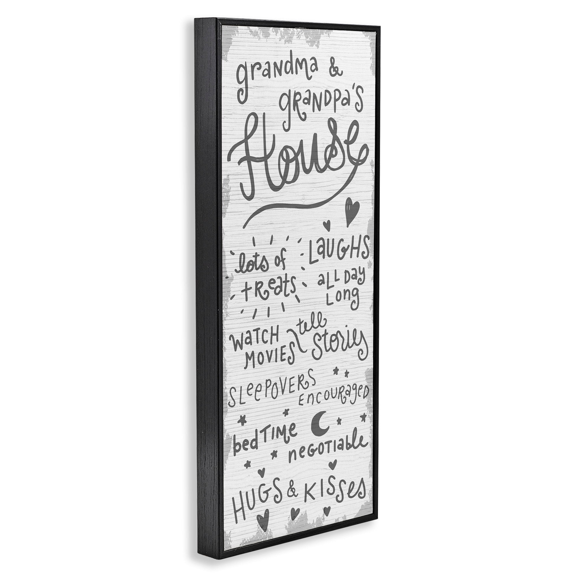 Stupell Industries Grandparents House Family Home Grey Neutral Word Design, 10 x 24,Design by Daphne Polselli