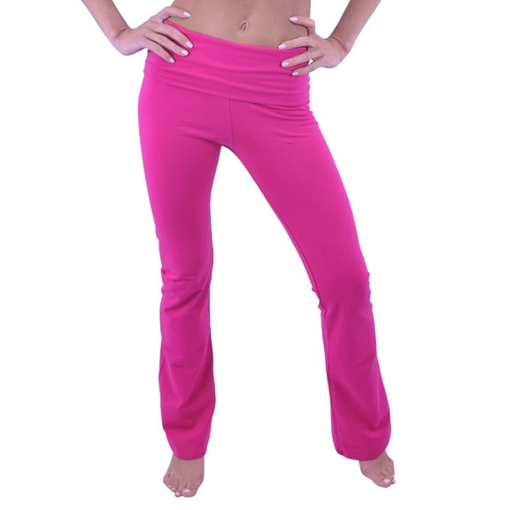 Vivian's Fashions Yoga Pants - Extra Long, Misses Size (Fuchsia, 6X)