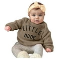 thumbnail image 3 of UngA Boys Pumpkin Sweater Toddler Baby Girl Boy Halloween Outfit Pumpkin Knit Sweater Warm Sweatshirt Long Sleeve T-Shirt Fall Clothes Coffee,6-9 Months, 3 of 6