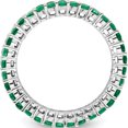 thumbnail image 2 of Sterling Silver Rhodium-Plated Polished Green & White Cz 3 Ring Set (Size 6) Made In China qr7388-6, 2 of 5