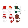 thumbnail image 3 of 6pcs Christmas Straw Caps Straw Protector Cartoon Reusable Straw Lids Caps, 3 of 8