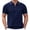 Navy, variant on Men's Zip-Up Polo Shirt Short Sleeve Fashion Golf Shirt Summer Classic Polo T-Shirt