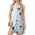 thumbnail image 4 of WTOBBY Women's Fashion Casual Printed V-Neck Button Vest Sleeveless Dress with Pocket, Floral Print Design for Summer Outfits, Lightweight and Comfortable for Everyday Use,Light Blue XL, 4 of 5