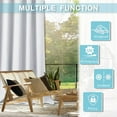 thumbnail image 6 of Highcool RYB White Curtains - Extra Panels Privacy Curtains for Cabana Balcony Basement, 120 inches Width by 95 inches Length, 1 Piece, Grayish White, 6 of 7