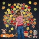 thumbnail image 1 of Pizarra decorativa de pared con 104 pegatinas de papel, diseño de hojas de arce y árbol grande para Acción de Gracias. Elegante pegatina de papel para el hogar y la oficina. Acabado mate de, 1 of 6