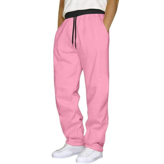 qolati Mens Cargo Sweatpants Open Bottom Baggy Elastic Waist Hiking Joggerwith Stretch Drawstring Athletic Workout Running Trousers with Pockets