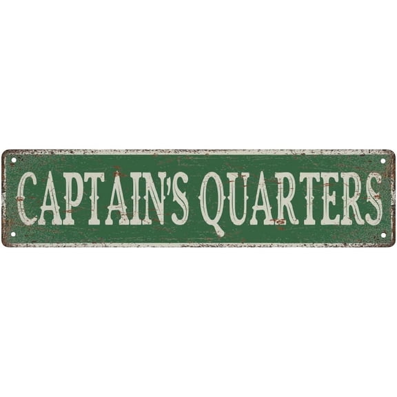 Street Sign Captain'S Quarters Sign,Vintage Metal Tin Sign, Wall Decor For Office/Home/Classroom - Best Decor Gift Ideas For Women Men Friends 4X16 Inches