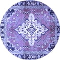 thumbnail image 1 of Ahgly Company Machine Washable Indoor Round Medallion Blue Traditional Area Rugs, 8' Round, 1 of 4