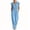Light Blue, variant on Womens Solid Color Sleeveless Wide Leg Jumpsuit Half Zip Front Collar Design Hidden Side Inset Pockets Flexible Elastic High Waist Lightweight Breathable Woven One Piece Romper